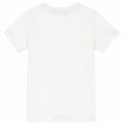 Boys White & Gold Logo T-Shirt, 1, hi-res