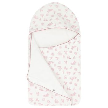 Baby Girls Ivory & Pink Logo Nest