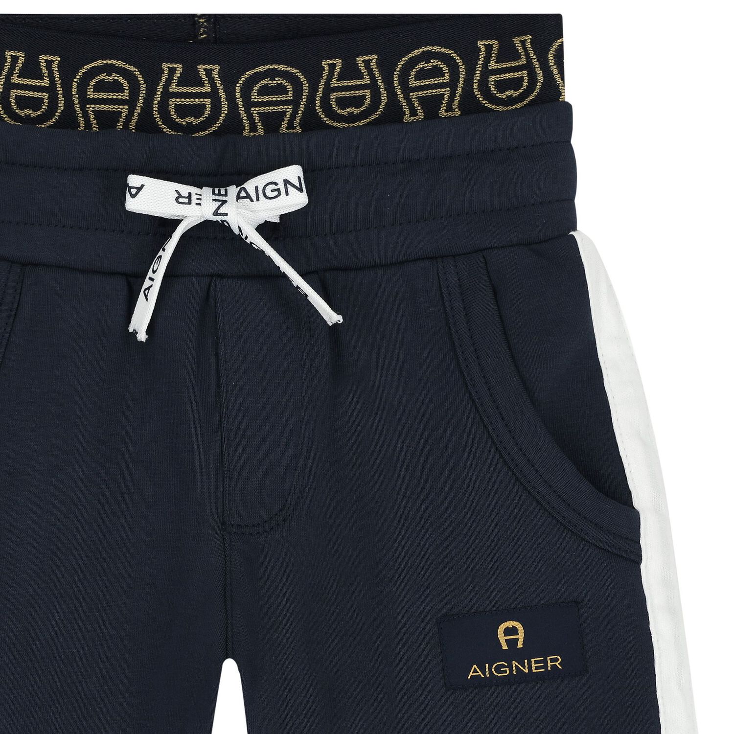 Younger Boys Navy Blue Logo Shorts, 1, hi-res
