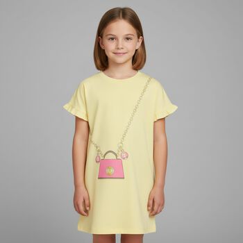 Girls Yellow Logo Bag Dress