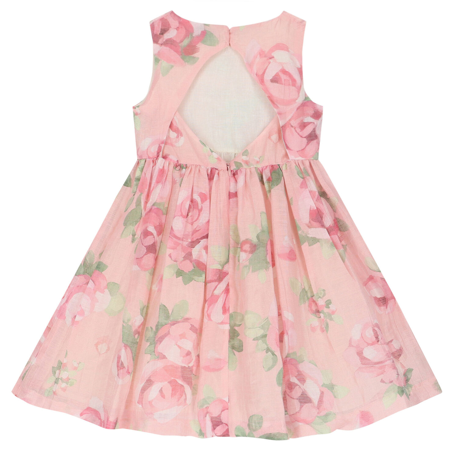 Girls Pink Floral Dress, 2, hi-res