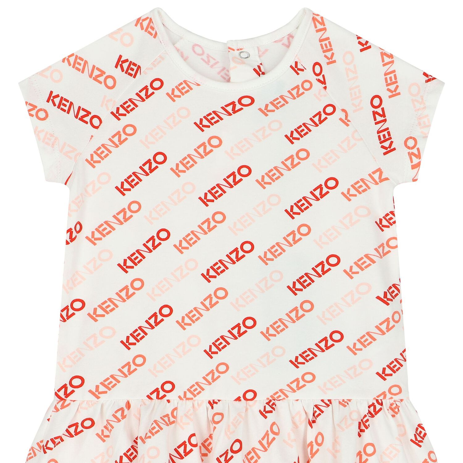Younger Girls Ivory & Pink Logo Dress, 1, hi-res image number null