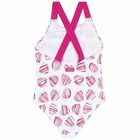 Girls White & Pink Swimsuit, 1, hi-res