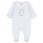 Baby Boys Pale Blue Hedgehog Babygrow, 3, hi-res