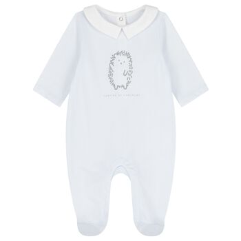 Baby Boys Pale Blue Hedgehog Babygrow