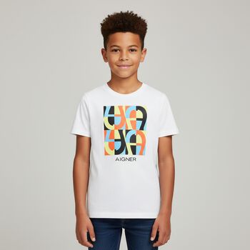 Boys White Logo T-Shirt