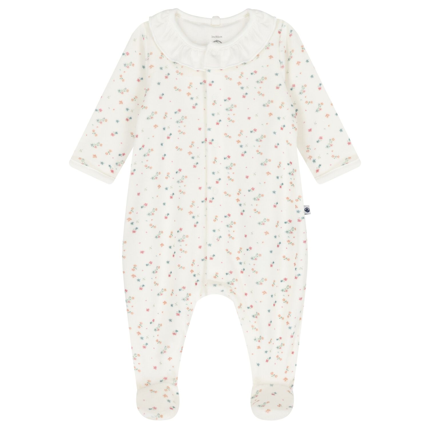 Baby Girls Ivory Floral Babygrow, 1, hi-res