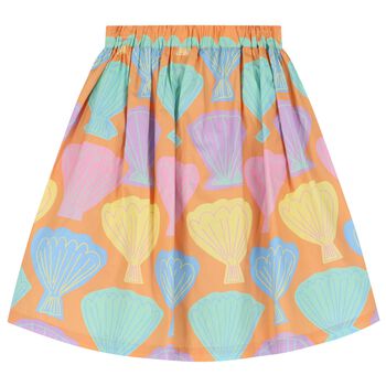 Girls Orange Shell Skirt