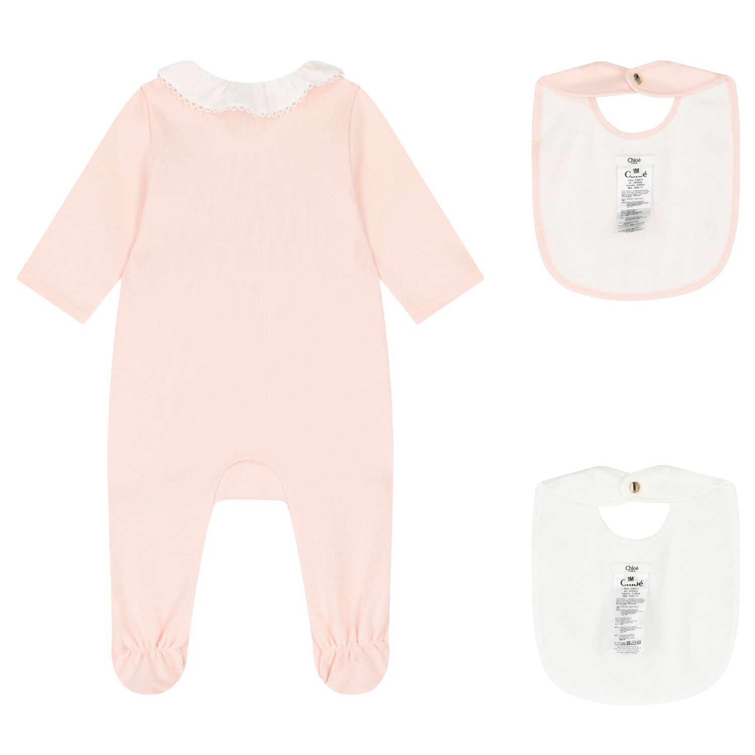 Baby Girls Pink & Ivory Babygrow Gift Set, 2, hi-res