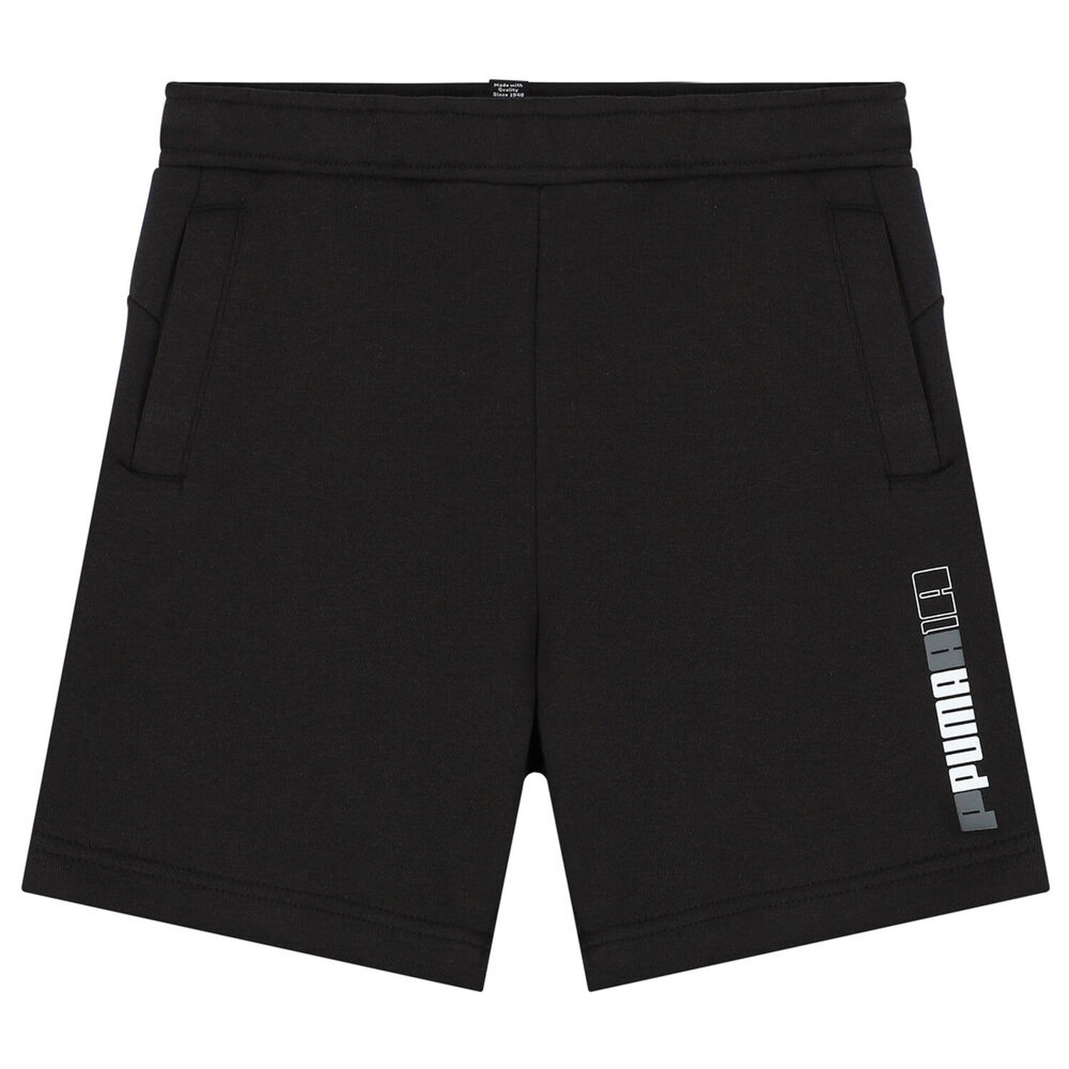 Boys Black Logo Shorts, 1, hi-res