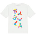Girls White Logo T-Shirt, 1, hi-res