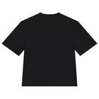 Girls Black Logo T-Shirt, 1, hi-res