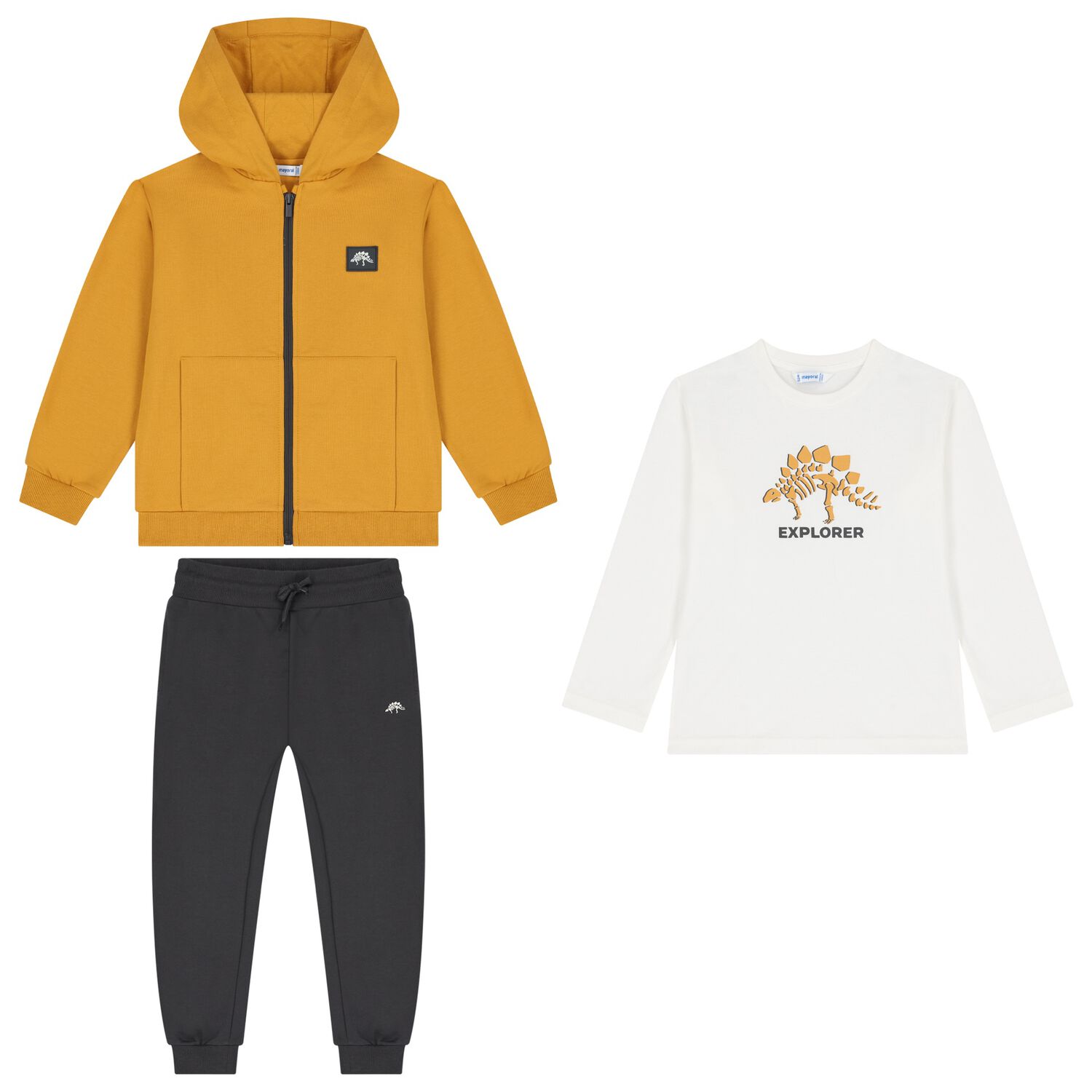 Boys Yellow Tracksuit Set (3 Piece), 1, hi-res