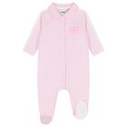 Baby Girls Pink Logo Babygrow, 1, hi-res
