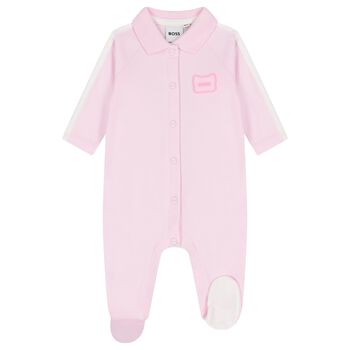 Baby Girls Pink Logo Babygrow