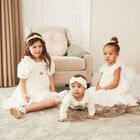 Baby Girls Ivory Logo Ruffled Babygrow, 1, hi-res