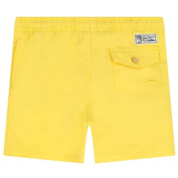 Boys Yellow Logo Swim Shorts