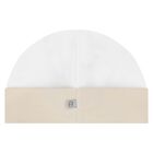 Beige & White Logo Babygrow, Hat & Bib Gift Set, 1, hi-res