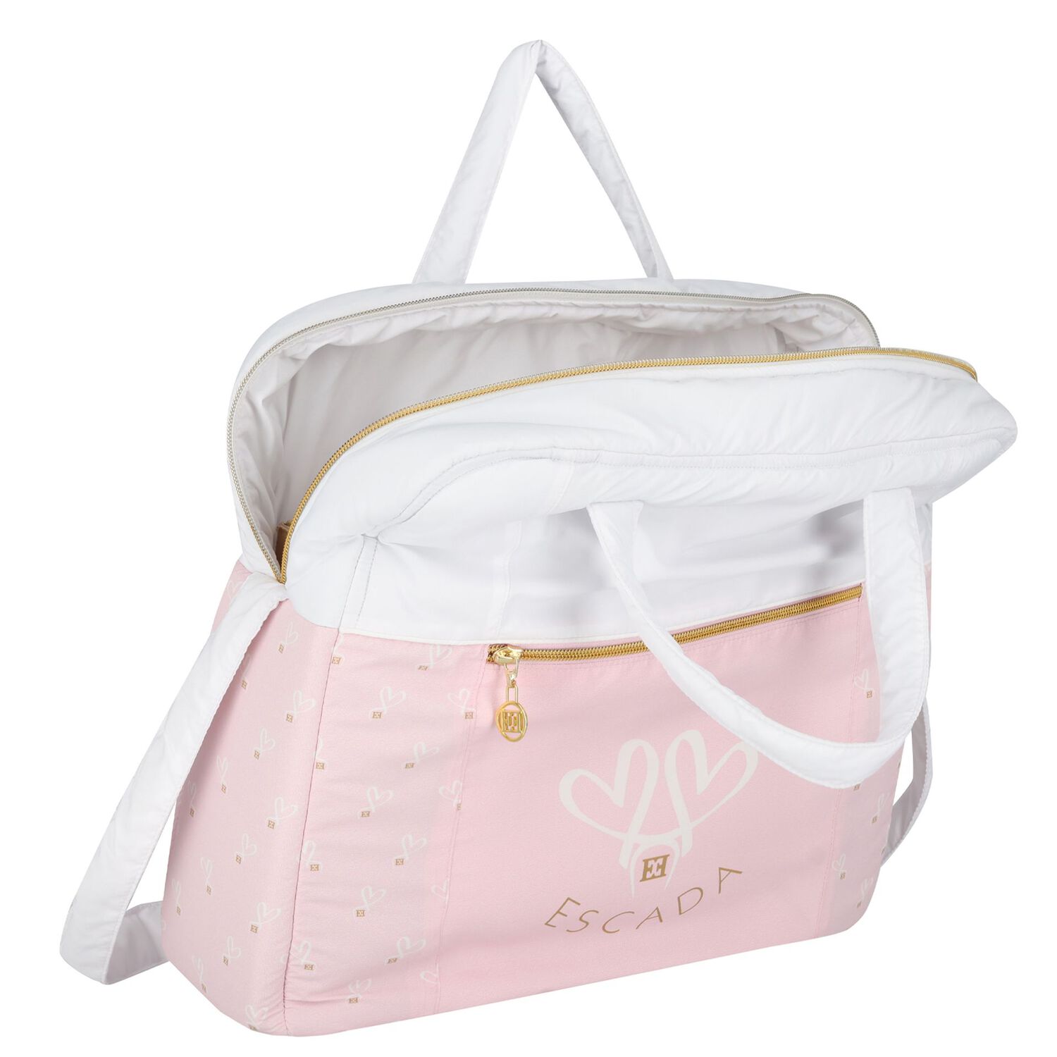 White & Pink Logo Baby Changing Bag, 2, hi-res