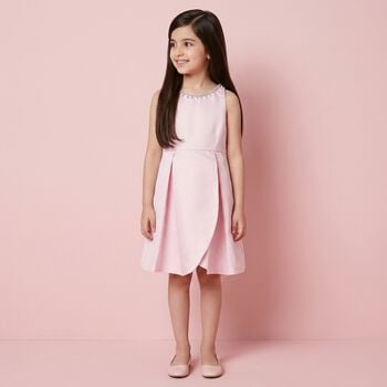 Girls Pink Sleeveless Dress