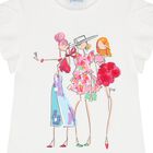 Girls White Embellished T-Shirt, 1, hi-res
