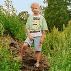 Boys Blue Sun Denim Shorts, 1, hi-res