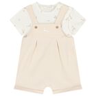 Beige & Ivory Baby Romper, 3, hi-res