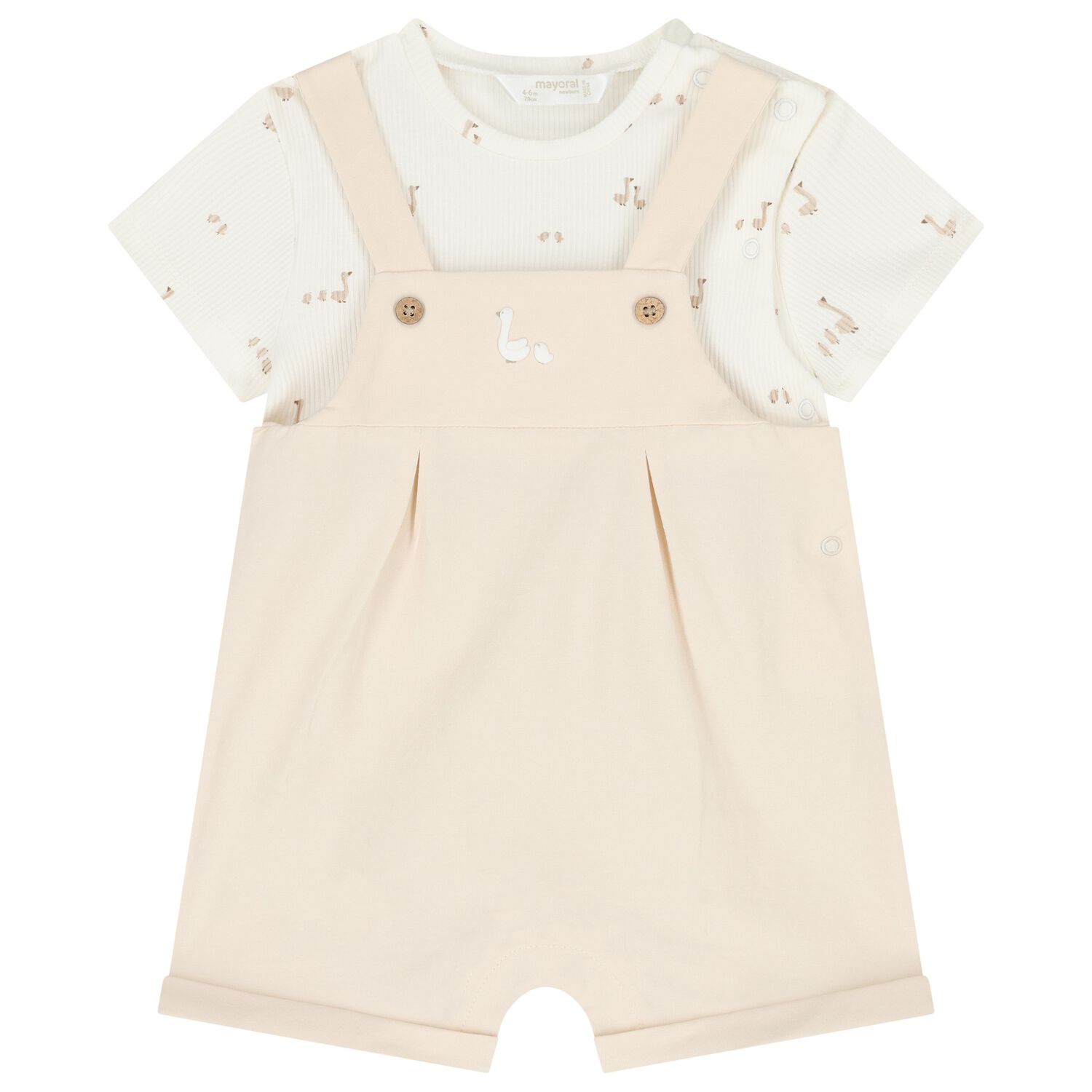 Beige & Ivory Baby Romper, 3, hi-res