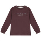 Boys Maroon Logo Long Sleeve Top, 2, hi-res
