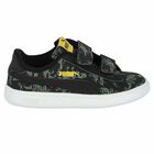 Younger Boys Black Logo Trainers, 1, hi-res