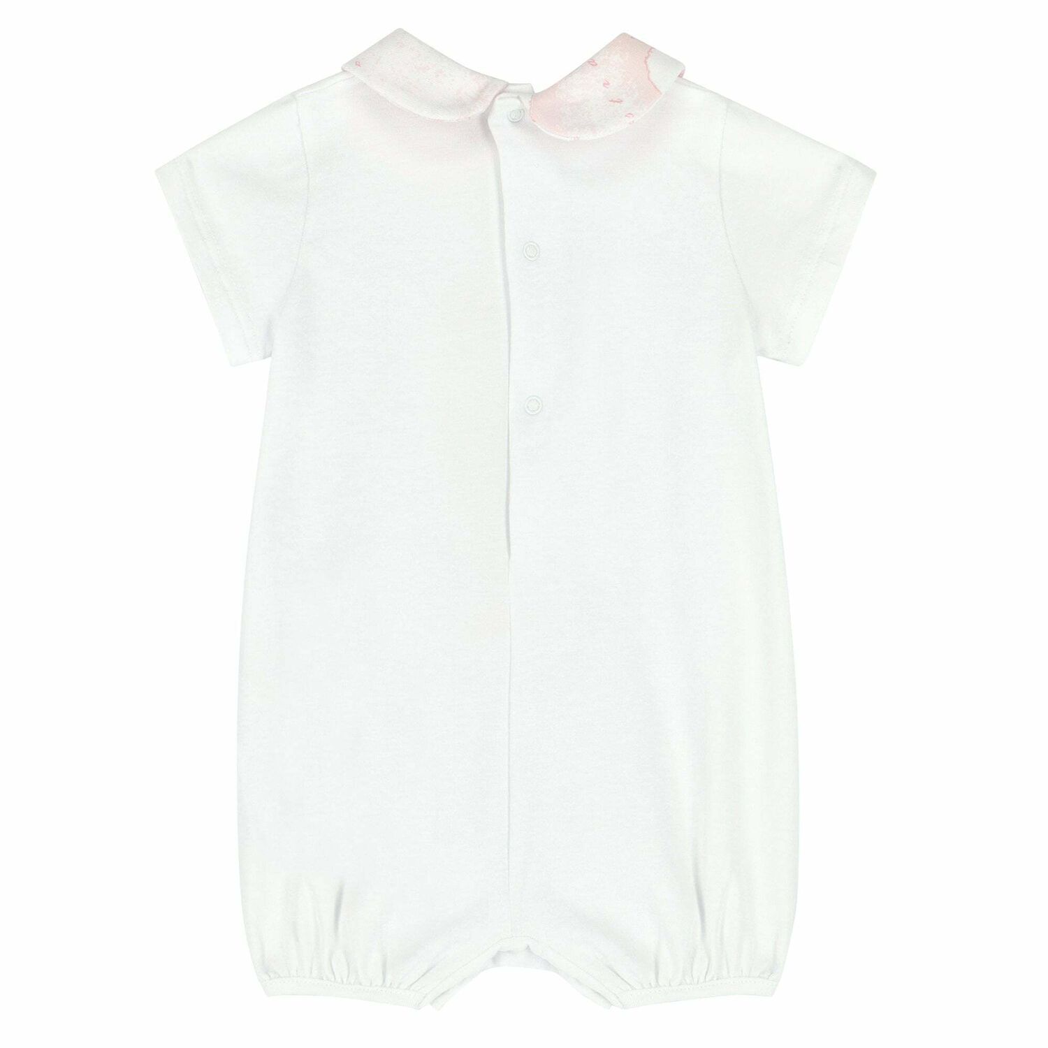 Baby Girls White & Pink Geo Map Romper, 1, hi-res
