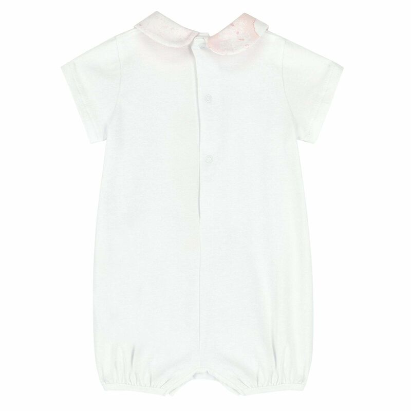 Baby Girls White & Pink Geo Map Romper, 1, hi-res image number null
