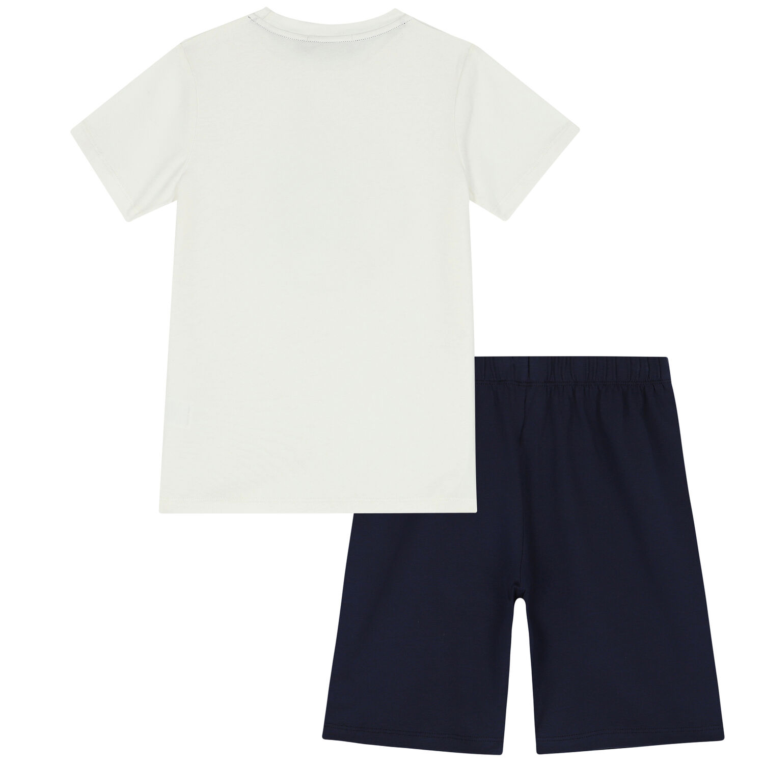 Boys White & Navy Logo Pyjamas, 1, hi-res