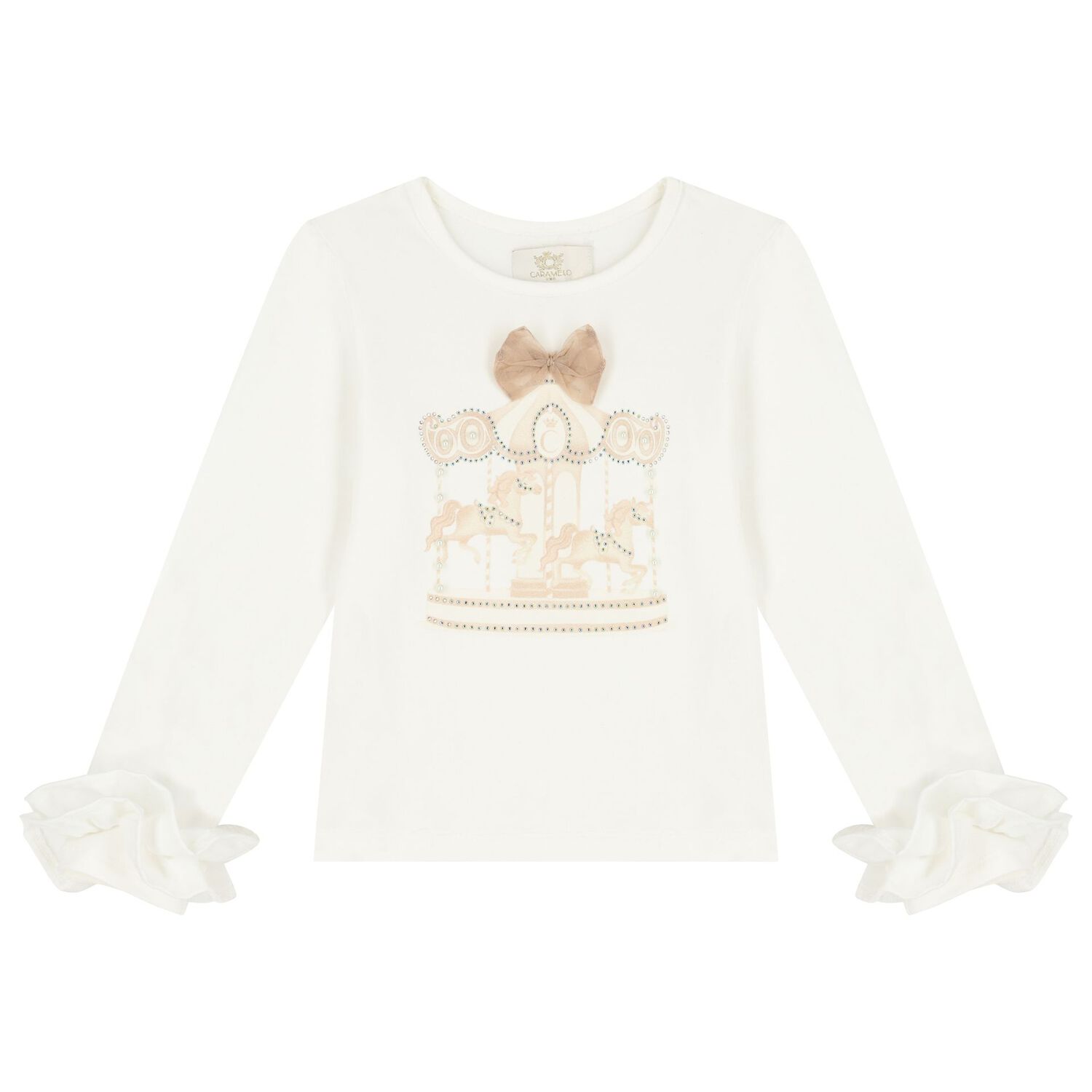 Girls Ivory Carousel Skirt Set, 2, hi-res