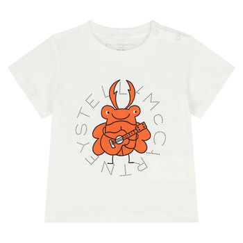 Younger Boys White Bug & Logo T-Shirt