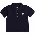 Younger Boys Navy Logo Polo Shirt, 1, hi-res
