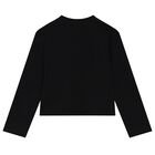 Girls Black Logo Long Sleeve Top, 2, hi-res