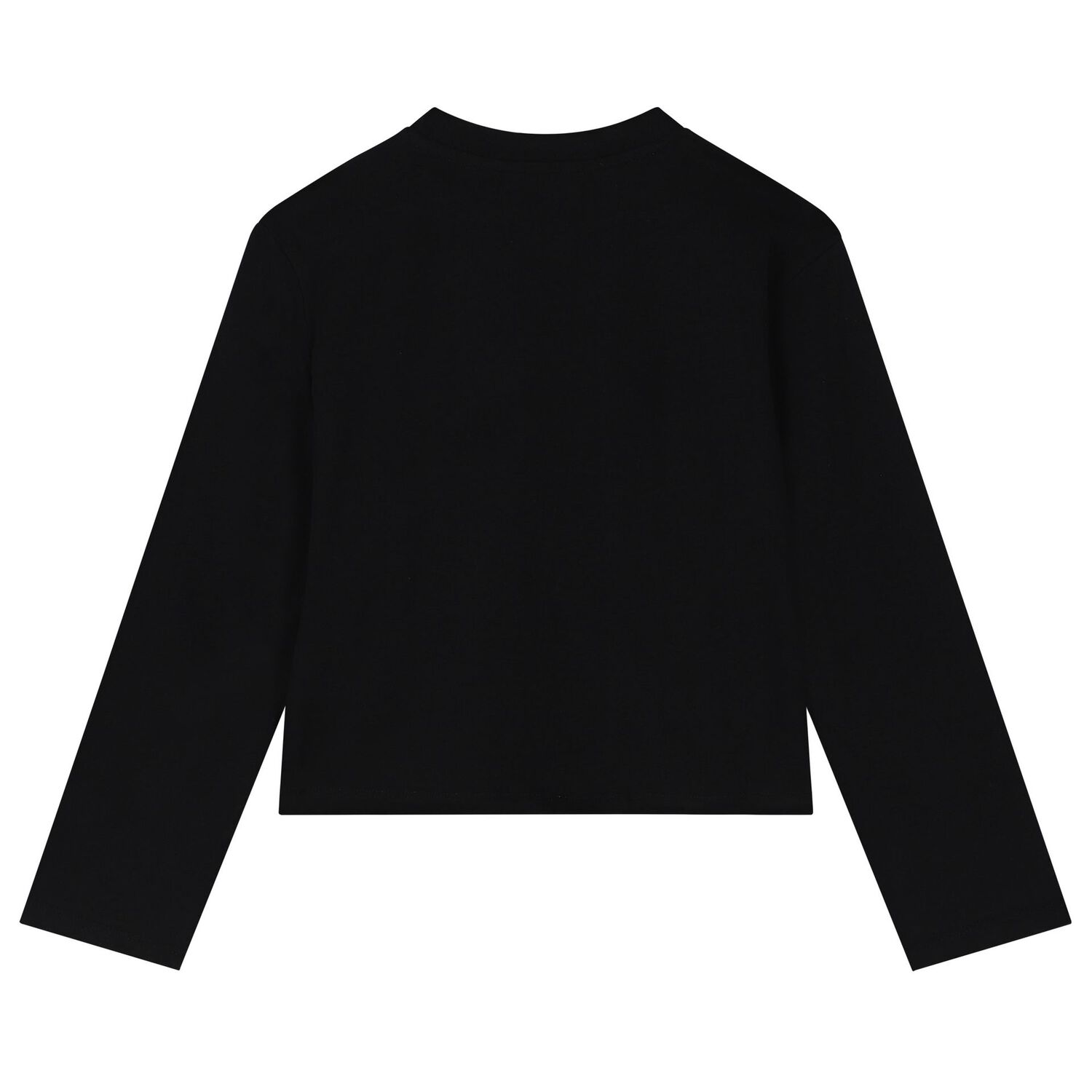 Girls Black Logo Long Sleeve Top, 2, hi-res