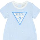 Baby Boys Blue and White Stripe Cotton Shortie, 1, hi-res