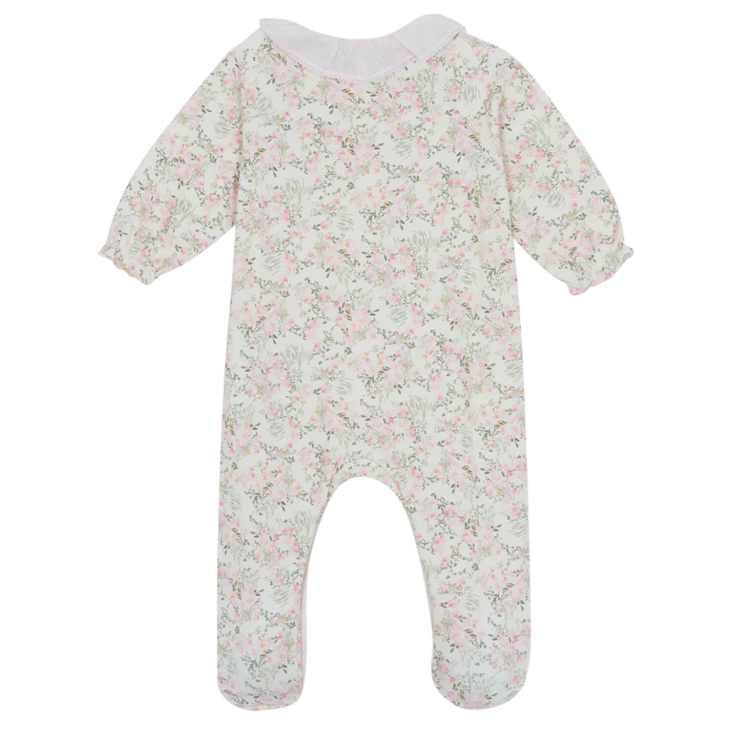 Baby Girls Pink Floral Babygrow, 1, hi-res