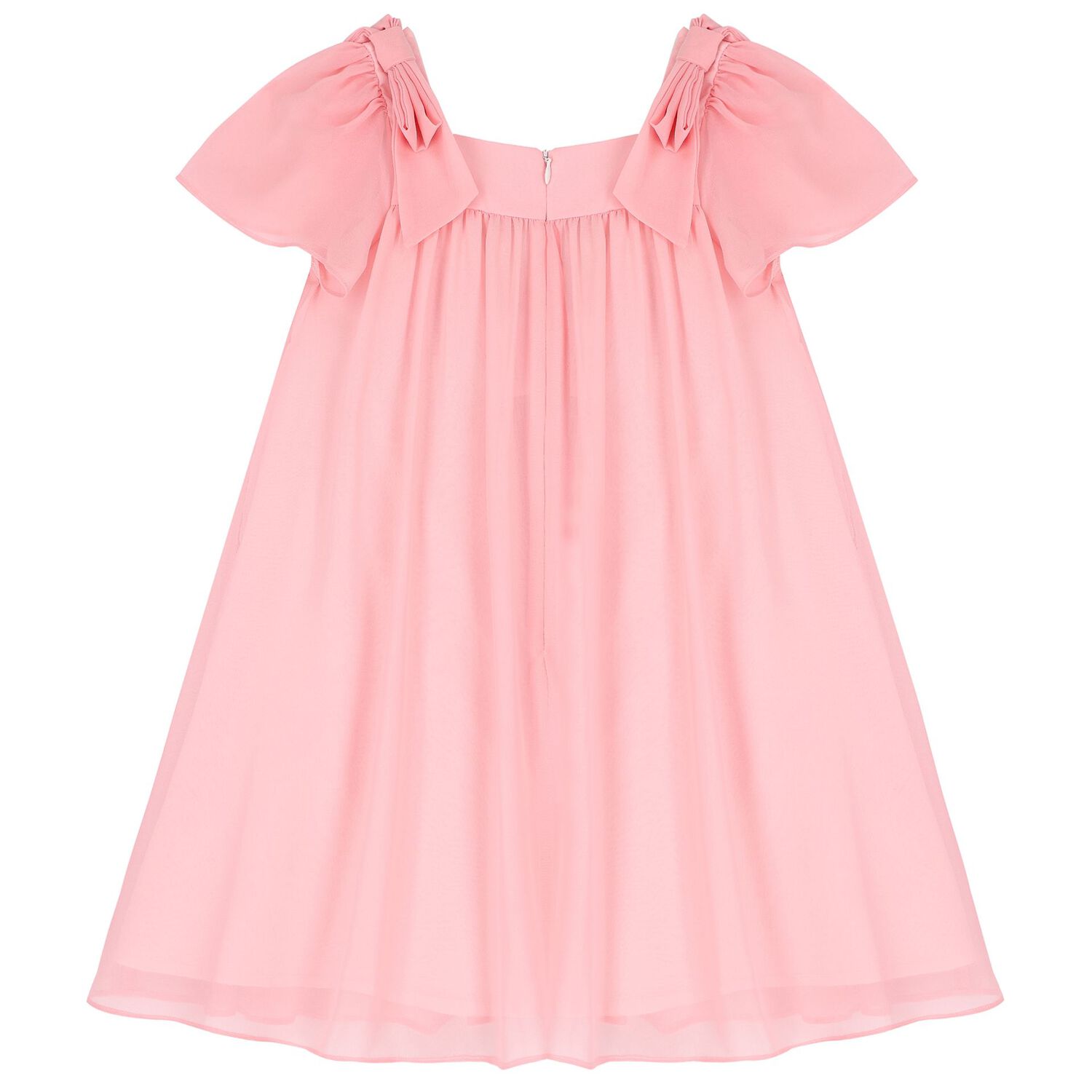 Girls Pink Chiffon Floral Dress, 1, hi-res