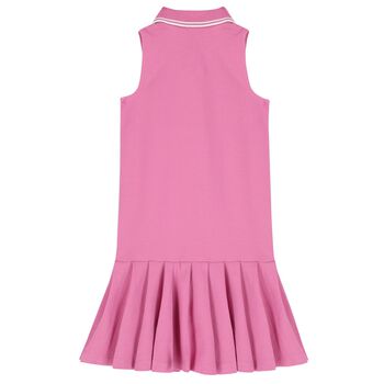 Girls Pink Logo Polo Dress
