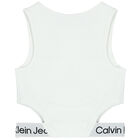 Girls White Logo Top, 2, hi-res