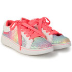 Girls Rainbow Glitter Trainers, 1, hi-res