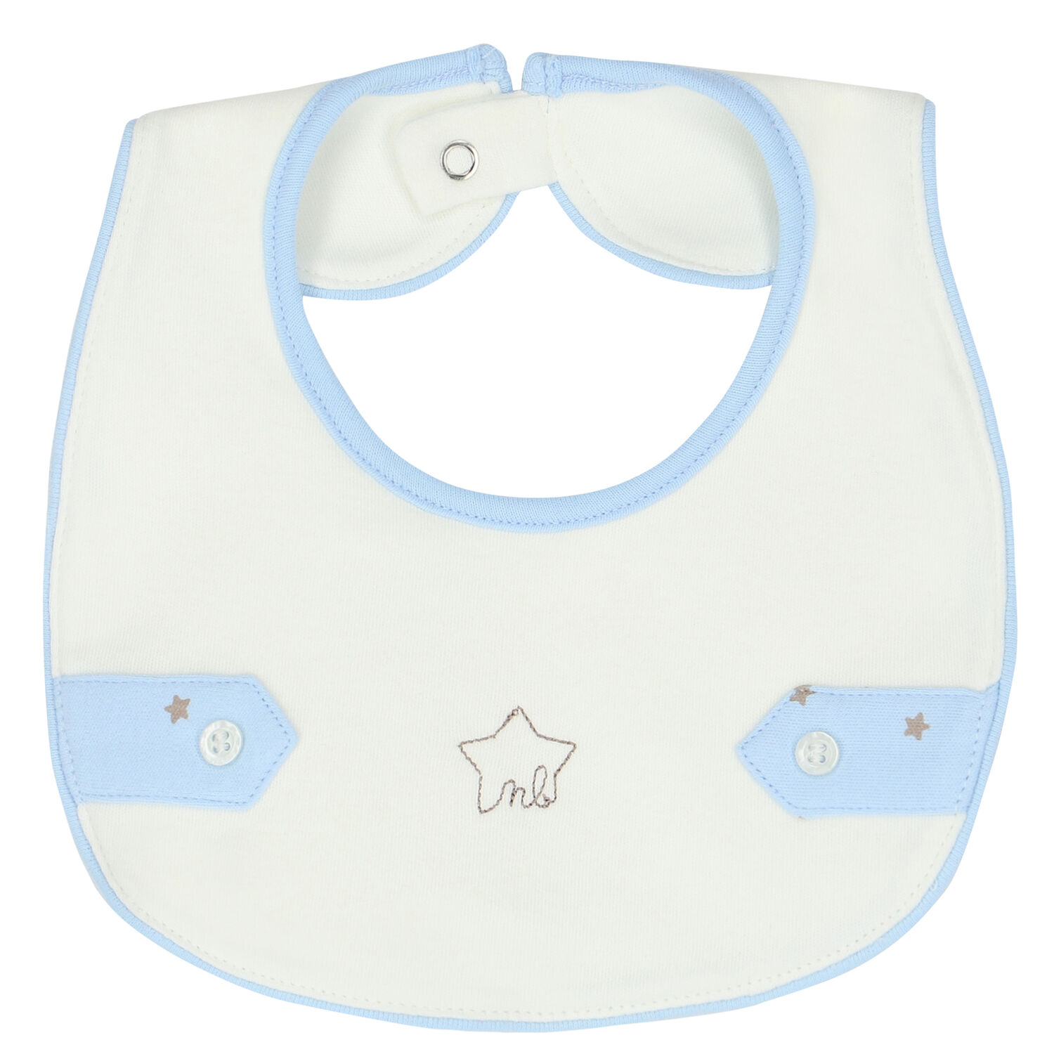 Baby Boys Blue & Ivory Bib ( 2-Pack ), 1, hi-res
