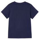 Boys Navy Cotton Printed T-Shirt, 1, hi-res