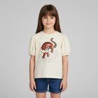 Girls Ivory Tiger T-Shirt, 1, hi-res