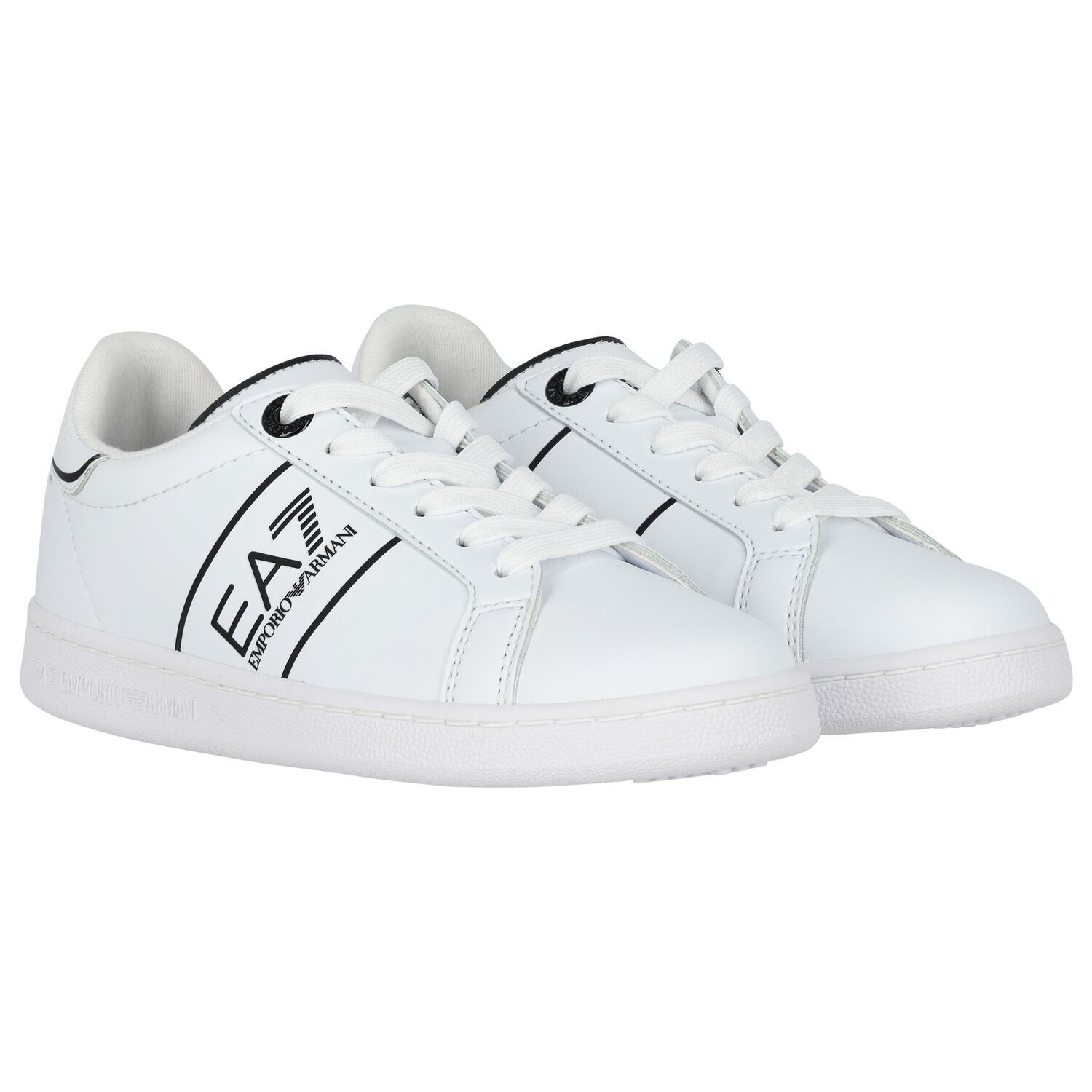White Logo Trainers, 1, hi-res
