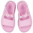 Girls Pink Chunky Logo Sandals , 2, hi-res
