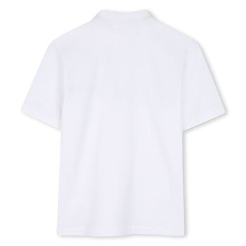 Boys White Logo Polo Shirt